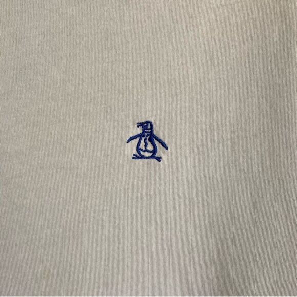 Original Penguin Color Block Polo Classic Fit Cotton Light Gray Blue Size L - Picture 5 of 9